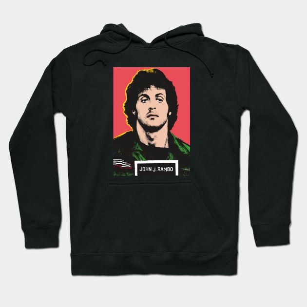 John Rambo Comic PopArt By Pengellyart Hoodie by PengellyArt